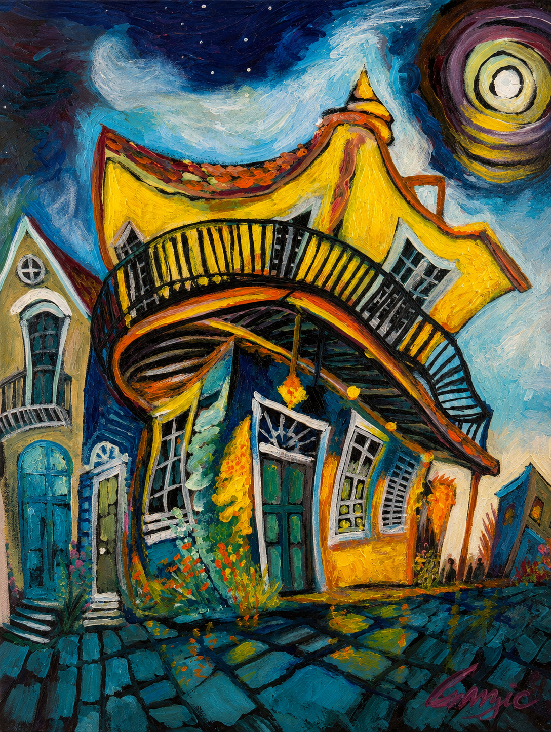 Whimsical Crescent House