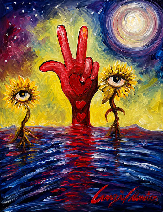 Moonlit Peace – Sunflowers of Love