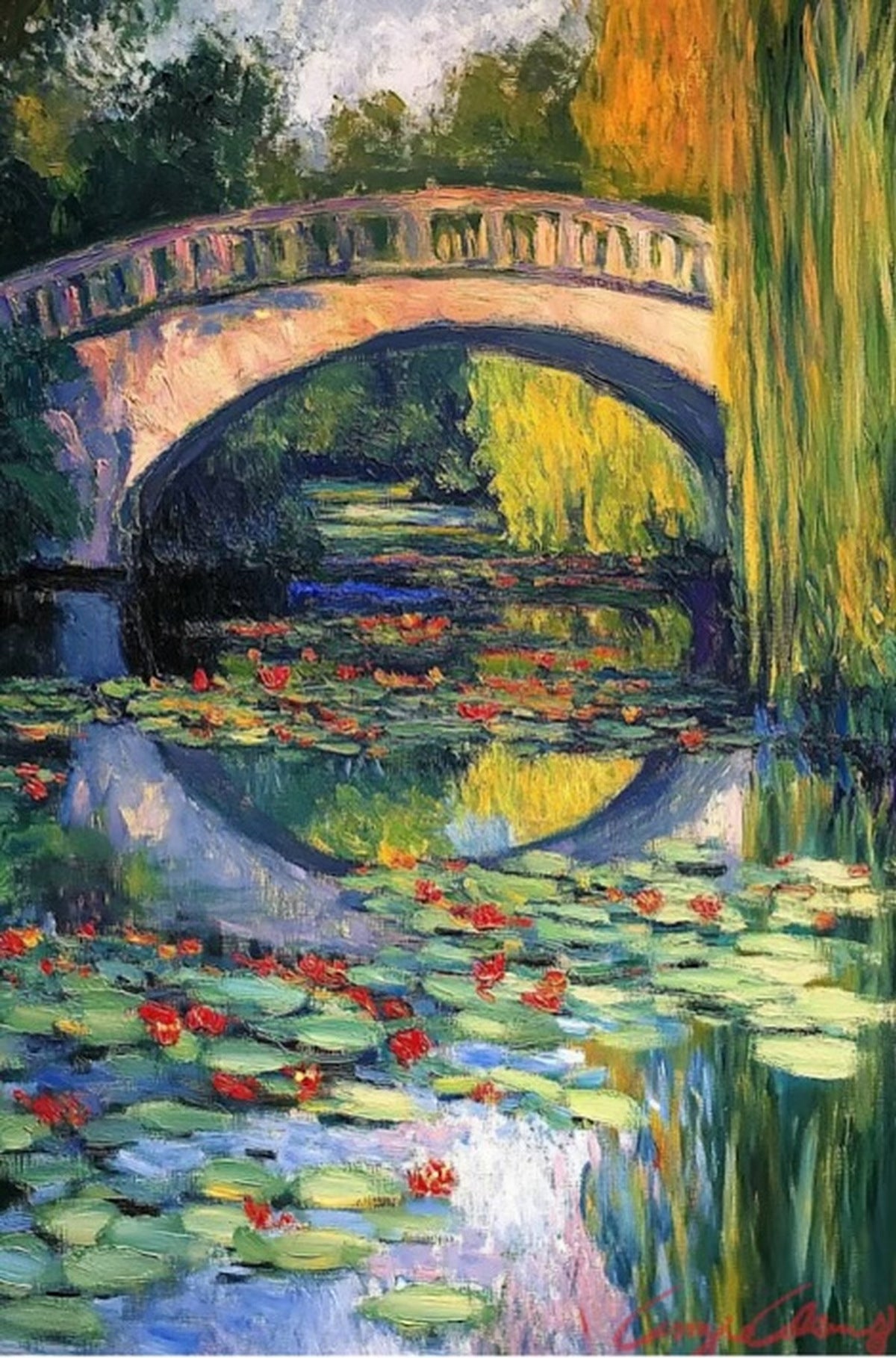 Garden of Serenity – A Peaceful Bridge Over Water Lilies